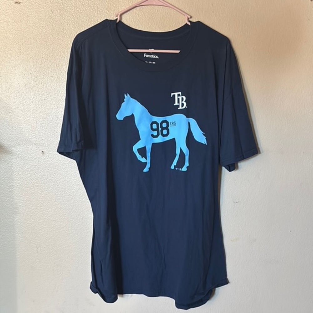 TB Rays T-Shirt 2XL – Navy Blue with Horse Graphic & TB 98ers Logo